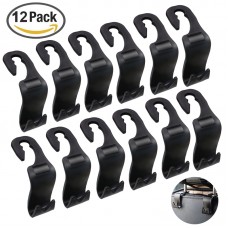 Esfun 12 Pack Car Seat Headrest Hooks-Strong and Durable Universal Vehicle Car Backseat Headrest Hanger Storage Hooks For Handbags,Purses,Coats,Grocery Bags,Water Bottle