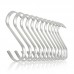 ESFUN 24-Pack Large Flat S Hooks Solid Brushed Stainless Steel Hangers S Shaped Hanging Hooks