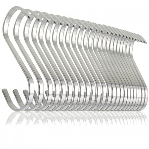 ESFUN 24-Pack Large Flat S Hooks Solid Brushed Stainless Steel