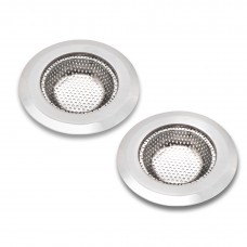 Esfun 2 PCS Stainless Steel Sink Drain Strainer with 2 PCS Hair Drain Clog Remover, Large Standard Size 4.5" Diameter Bathroom Kitchen Sink Basket Strainer Mesh Sink Strainer Drain Filter …